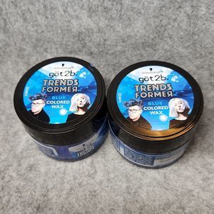 2x Got2b Schwarzkopf Trends Former Blue Colored Wax, Light Hold 1.7 oz